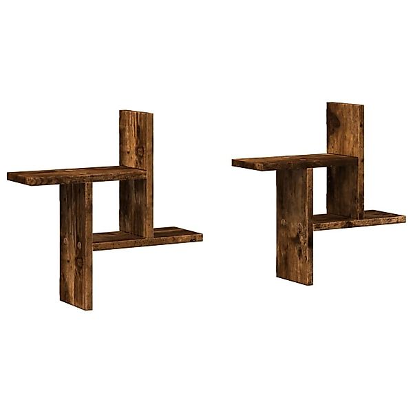 vidaXL Regal Wandregale 2 Stk. Räuchereiche günstig online kaufen