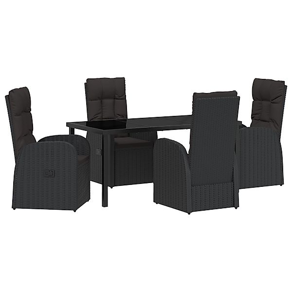 vidaXL Garten Essgruppe mit Kissen 5-Tlg Schwarz Poly Rattan 3379523 günstig online kaufen