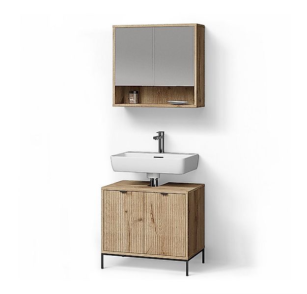 Livinity® Badmöbel-Set ATERNO, Viking Oak, 2 Teile günstig online kaufen