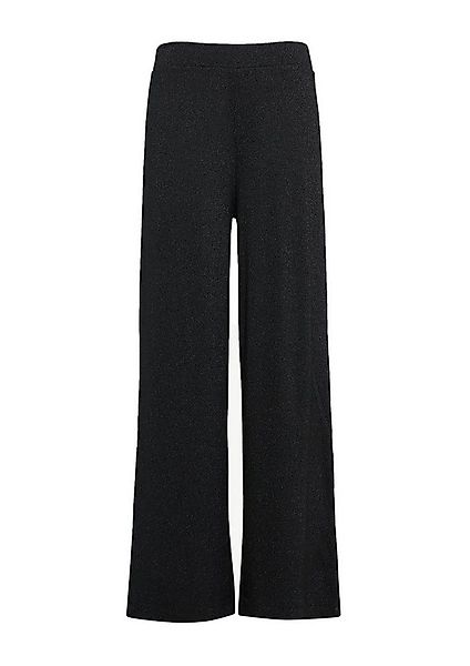 comma Stoffhose Glitzer-Effekt (1-tlg) Relaxed Fit, Wide Leg, Mid Rise günstig online kaufen
