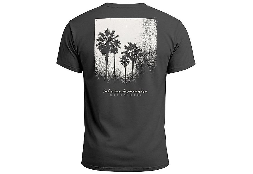 Neverless Print-Shirt Herren T-Shirt Backprint Sommer-Shirt mit Palmen Rück günstig online kaufen