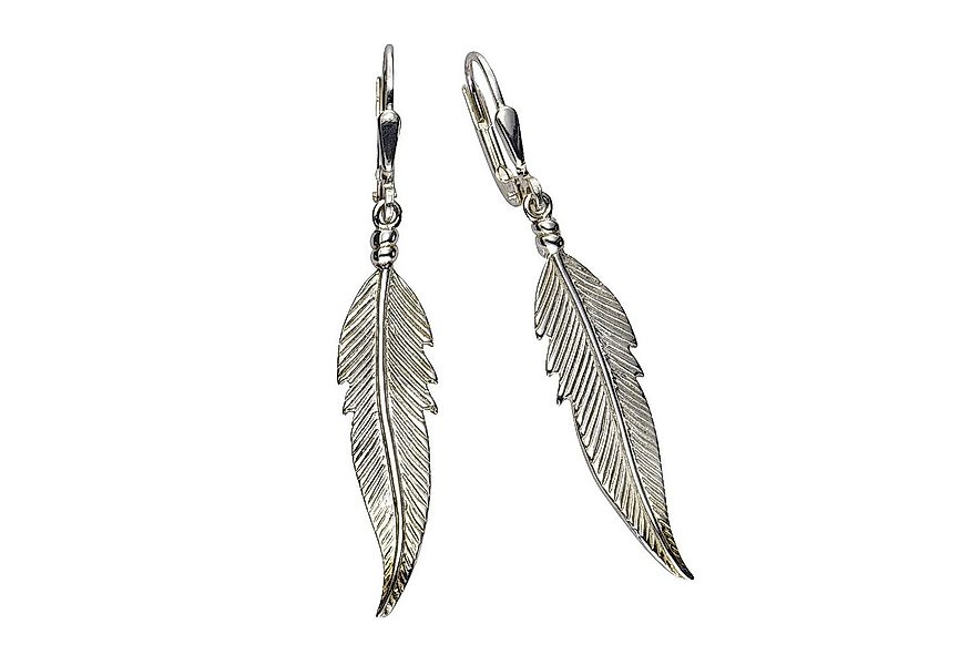 Zeeme Paar Ohrhänger Silber 925 Feder-Motiv 45mm lang günstig online kaufen