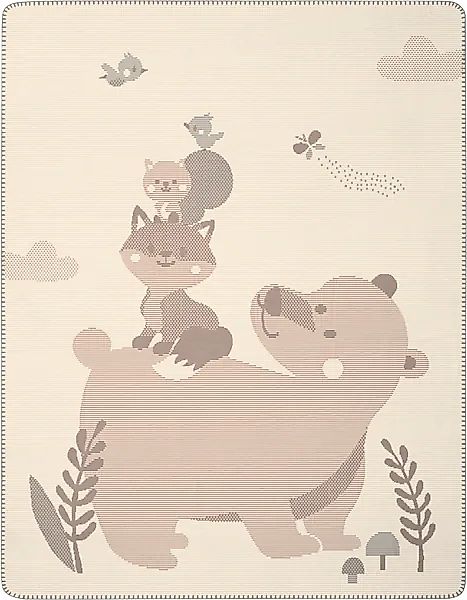 Biederlack Babydecke »Babydecke Foxy&Friends«, 75 x 100, mit Zierstich günstig online kaufen