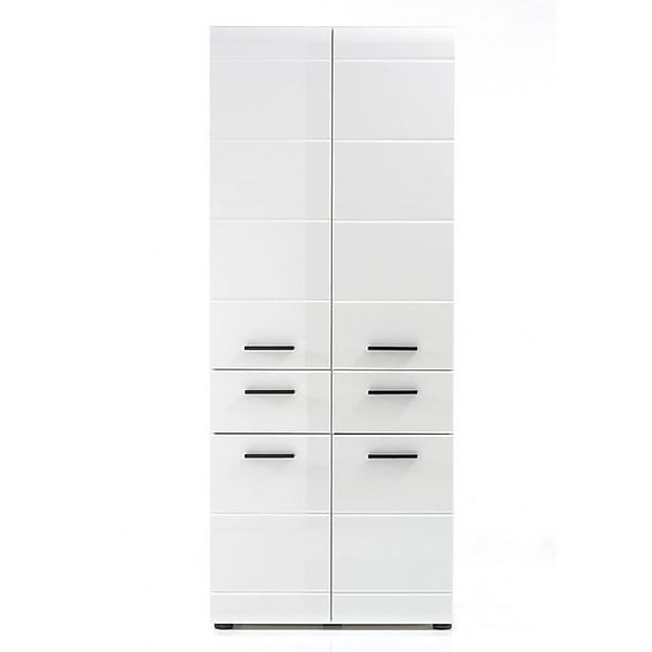 Lomadox Hochschrank LISBOA-19 Weiß Hochglanz 60/182/31 günstig online kaufen