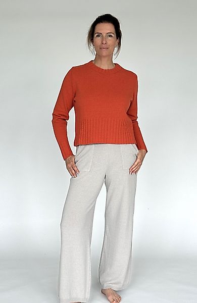 Zuckerwatte Rundhalspullover mit Rippstrickdetails, aus weicher günstig online kaufen