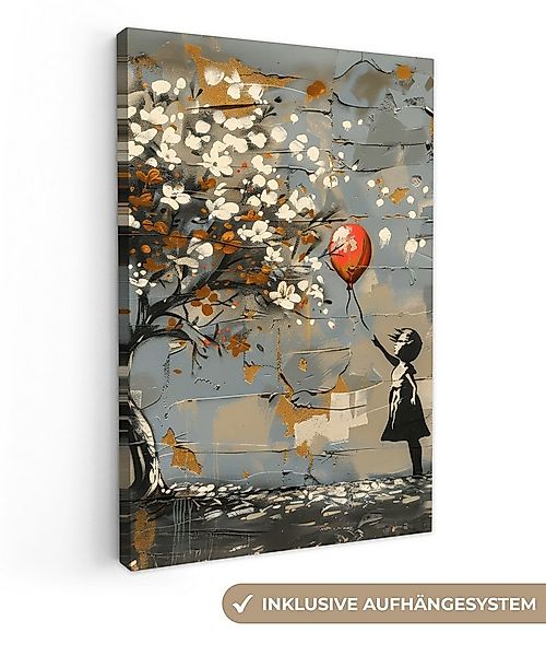 OneMillionCanvasses® Leinwandbild Baum - Graffiti - Banksy-Stil - Balloon G günstig online kaufen