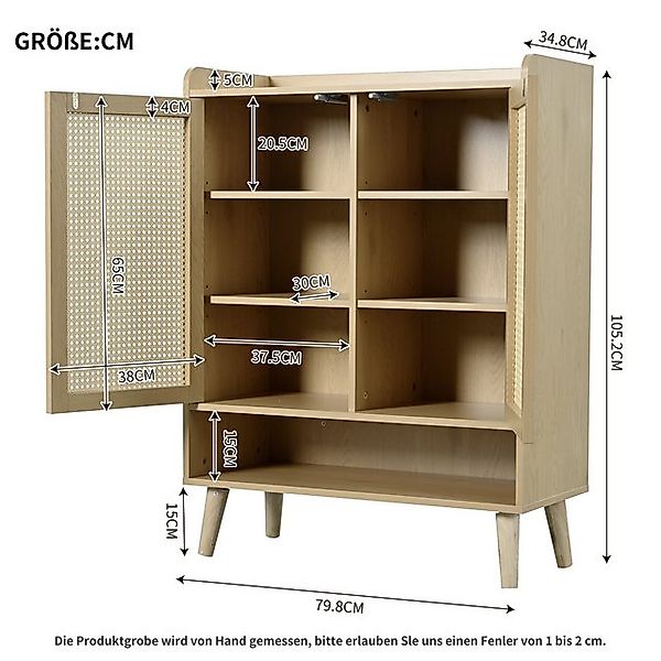 Celya Schuhschrank Schuhschrank mit 2 Türen und 5 Regalböden (Maße: B80/H10 günstig online kaufen