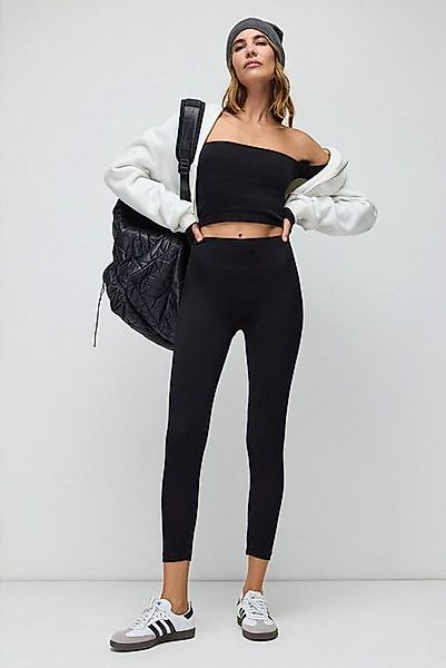 No Matter What Leggings Schwarze High-Waist Stretch-Stoff Nahtlose Sportleg günstig online kaufen