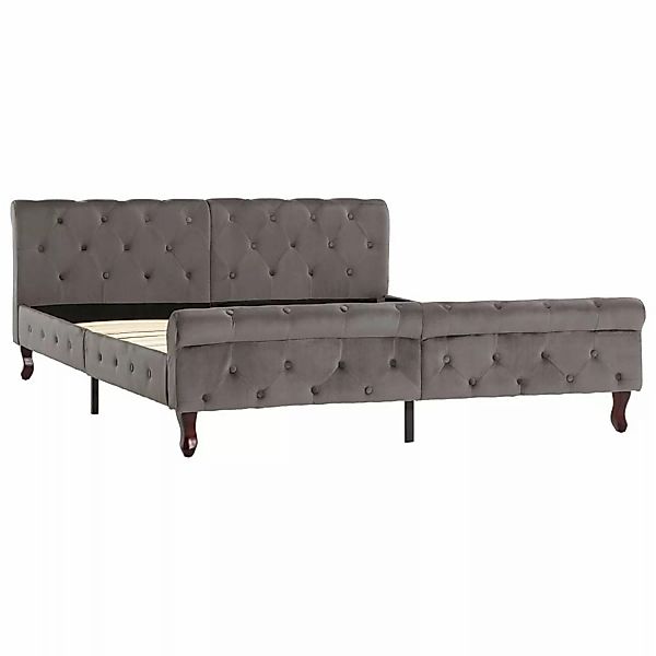 Bettgestell Grau Samt 160 X 200 Cm günstig online kaufen
