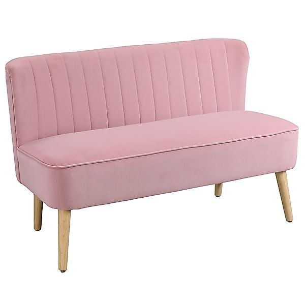HOMCOM 2-Sitzer Stoffsofa, belastbar bis 150 kg, Zweisitzer Küchensofa, Ret günstig online kaufen