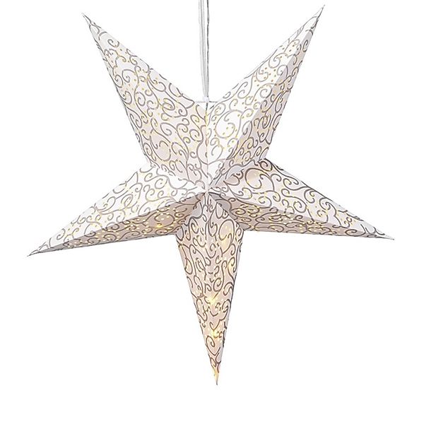 Mojawo Lichtervorhang LED Papierstern Ø 60cm günstig online kaufen