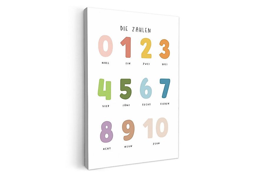 OneMillionCanvasses® Leinwandbild Pädagogisch - Zählen lernen - Weiß - Farb günstig online kaufen