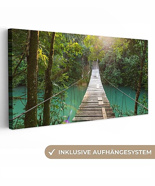 OneMillionCanvasses® Leinwandbild Panorama Dschungel - Wasser günstig online kaufen