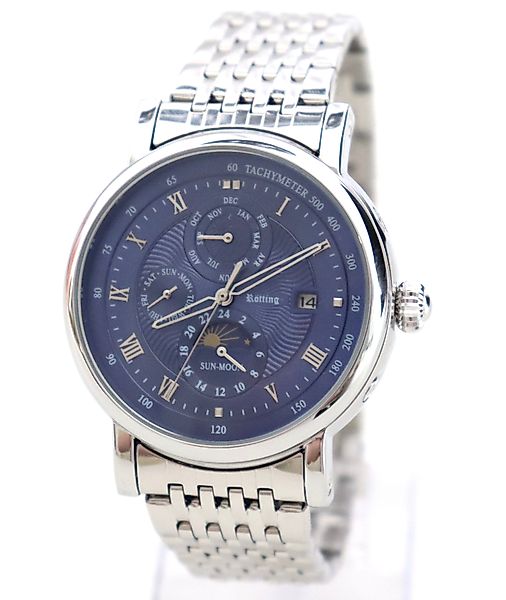 Rötting Design Automatikuhr Herrenuhr blaues Ziffernblatt günstig online kaufen