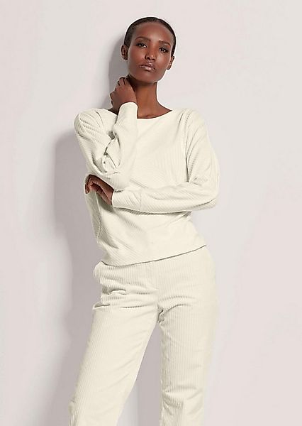 MADELEINE Langarmshirt Shirt mit Fledermausärmeln und Struktur Langarmshirt günstig online kaufen