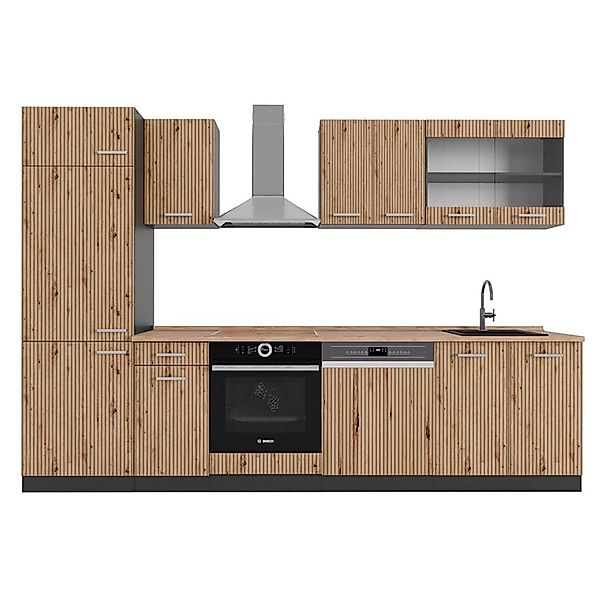 Vicco R-Line Küchenzeile Artisan Eiche/Anthrazit 300 cm AP Eiche ohne E-Ger günstig online kaufen