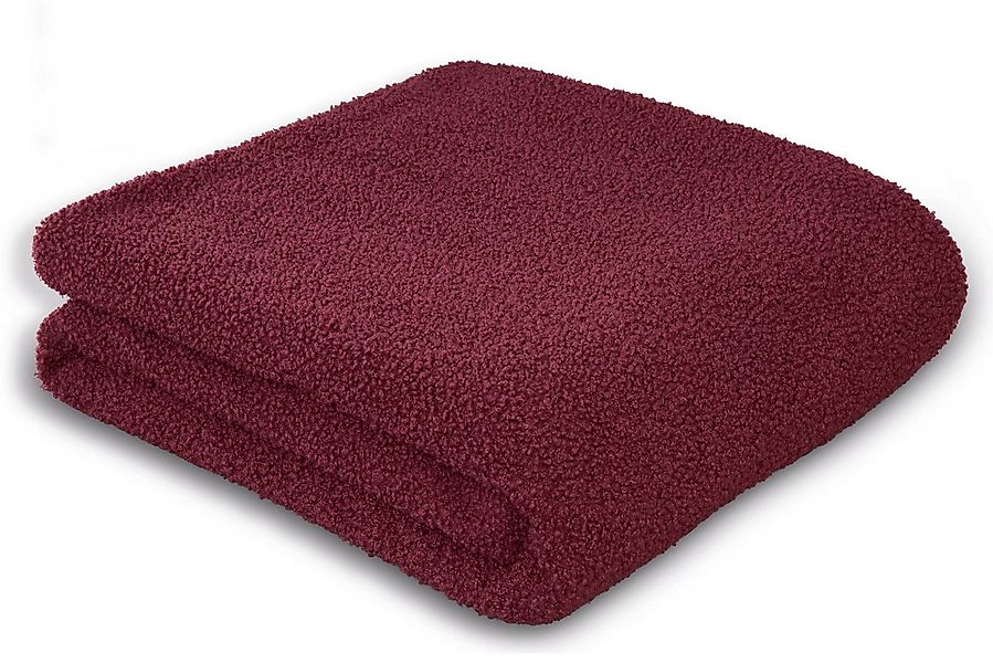 Wohndecke Biederlack Kuscheldecke Plüschdecke 150x200 BoucleTeddy berry uni günstig online kaufen