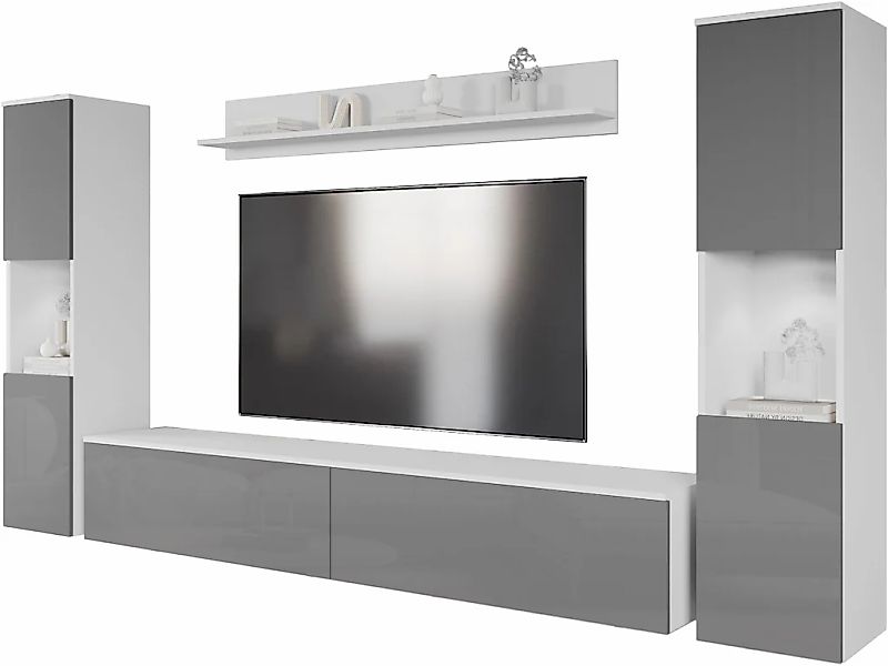 INOSIGN Wohnwand "PARIS, Vitrine Türanschlag links/rechts wechselbar", (Kom günstig online kaufen
