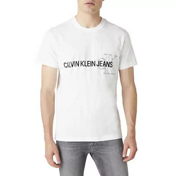 Calvin Klein Jeans – Institutional – T-Shirt in Weiß mit Grafik günstig online kaufen