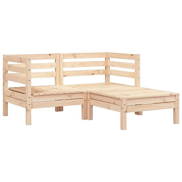 vidaXL Gartensofa 2-Sitzer mit Hocker Massivholz Kiefer 838019 günstig online kaufen