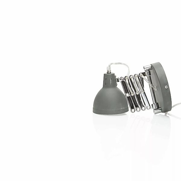 Wandleuchte Scissor, betonfarbig, Stecker, Ziehharmonika günstig online kaufen