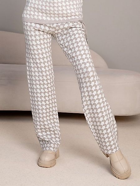 Passioni Strickhose mit geometrischem Muster grau- weiß günstig online kaufen