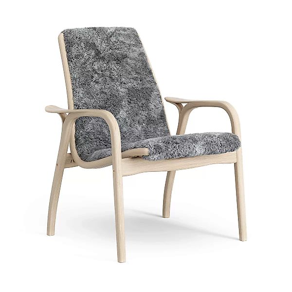 Laminett Sessel Eiche weiß pigmentiert/Schaffell Scandinavian Grey (grau) günstig online kaufen