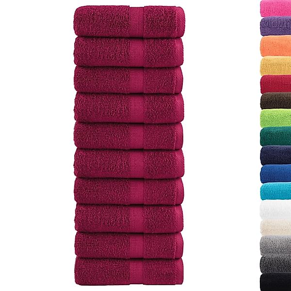 vidaXL Premium Waschhandtücher SOLUND 10 Stück Bordeaux 30x30cm 600g/m² 137 günstig online kaufen