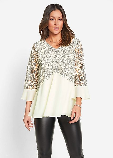 bonprix Tunika eleganter Stil für festliche Anlässe, mit modischem Spitzenb günstig online kaufen