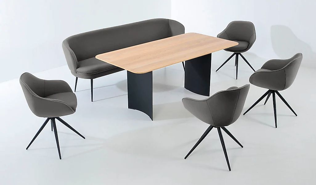 K+W Komfort & Wohnen Essgruppe »ZOOM« abgerundete Essgruppe mit Solobank, 4 günstig online kaufen