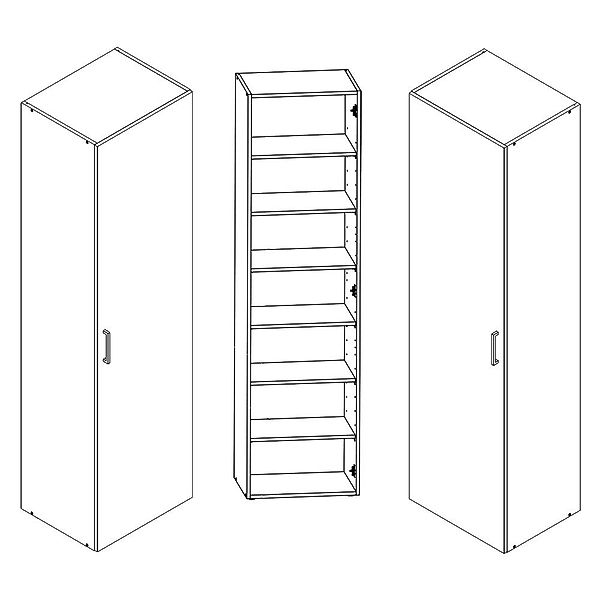 Lomadox Mehrzweckschrank MIAMI-43 graphit, 6 Einlegeböden, günstig online kaufen