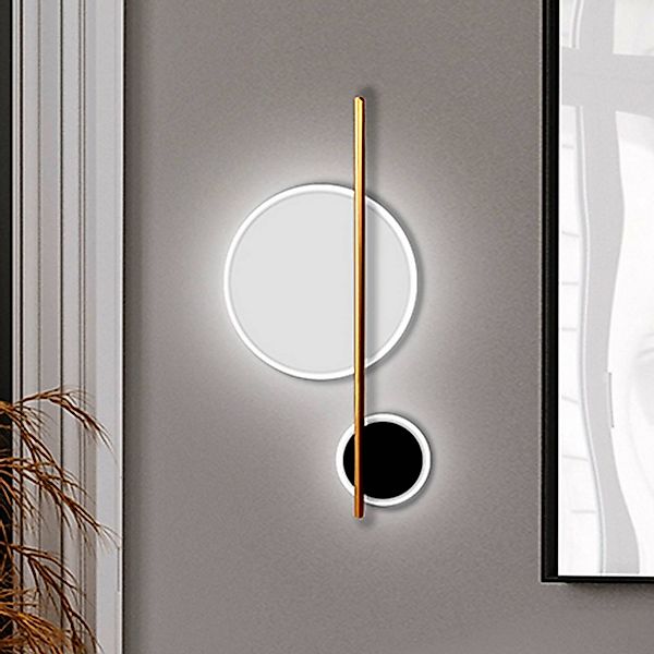 LED-Wandlampe Duo, Höhe 52 cm, schwarz/goldfarben, Metall günstig online kaufen