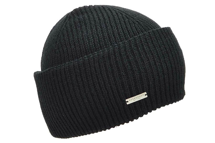 Seeberger Strickmütze Strick Aufschlagmütze in Rippenstruktur 18236-0 günstig online kaufen