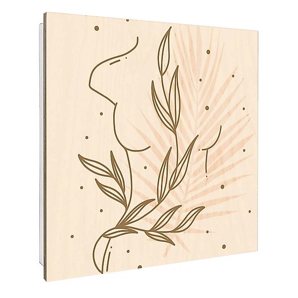 Banjado Schlüsselkasten mit Holzfront 30x30cm Weiß Scharnier Links 50 Haken günstig online kaufen