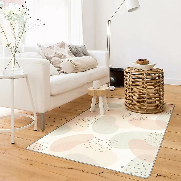 Teppich Große Pastell Kreisformen mit Punkten günstig online kaufen