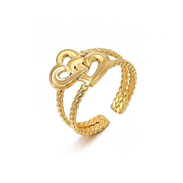 Eyecatcher Fingerring Offener Zwei Herzen Ring günstig online kaufen
