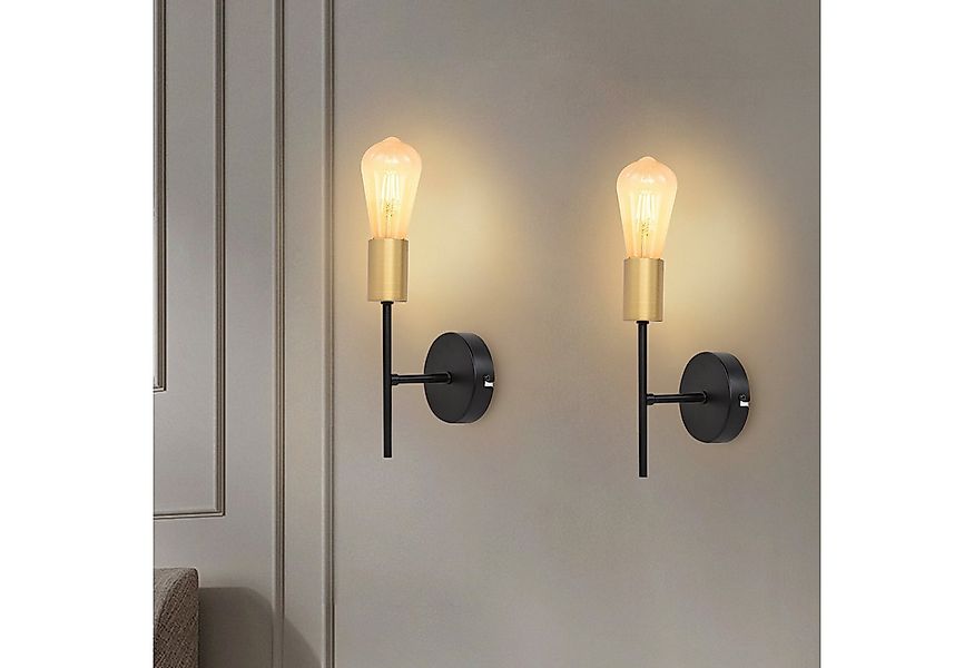 Nettlife Wandleuchte Wandleuchte 2ER Vintage Schwarz E27 Treppenhaus, ohne günstig online kaufen