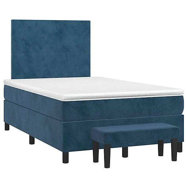 vidaXL Boxspringbett mit Matratze Dunkelblau 120x190 cm Samt 3270461 günstig online kaufen