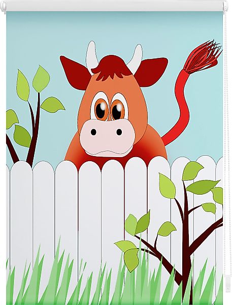 LICHTBLICK ORIGINAL Seitenzugrollo "Klemmfix Motiv Ochse Otto" Lichtschutz günstig online kaufen