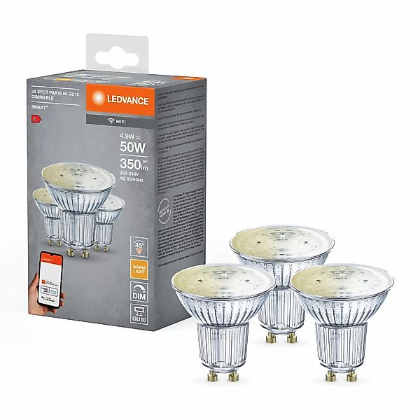 LEDVANCE SMART+ WiFi SPOT GU10 Dimmable 50 45 ° 4.9 W/2700 K GU10 - 4058075 günstig online kaufen