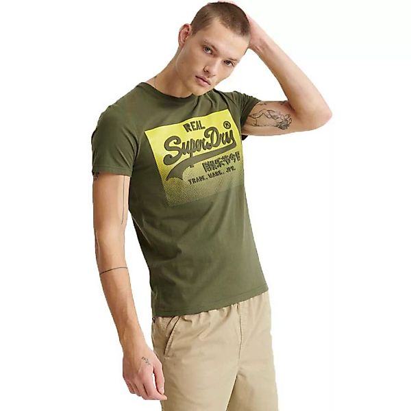 Superdry Vintage Logo Halftone Embossed Kurzarm T-shirt M Olive Night günstig online kaufen