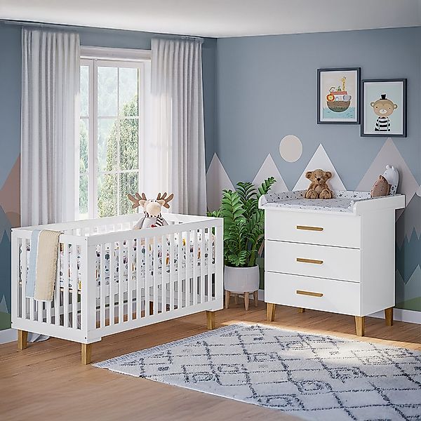 Bellabino Babymöbel-Set Liri, (2-tlg., Kinderbett, Wickelkommode), günstig online kaufen