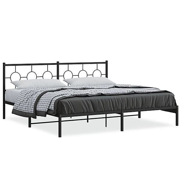 vidaXL Bettgestell mit Kopfteil Metall Schwarz 193x203 cm 376232 günstig online kaufen