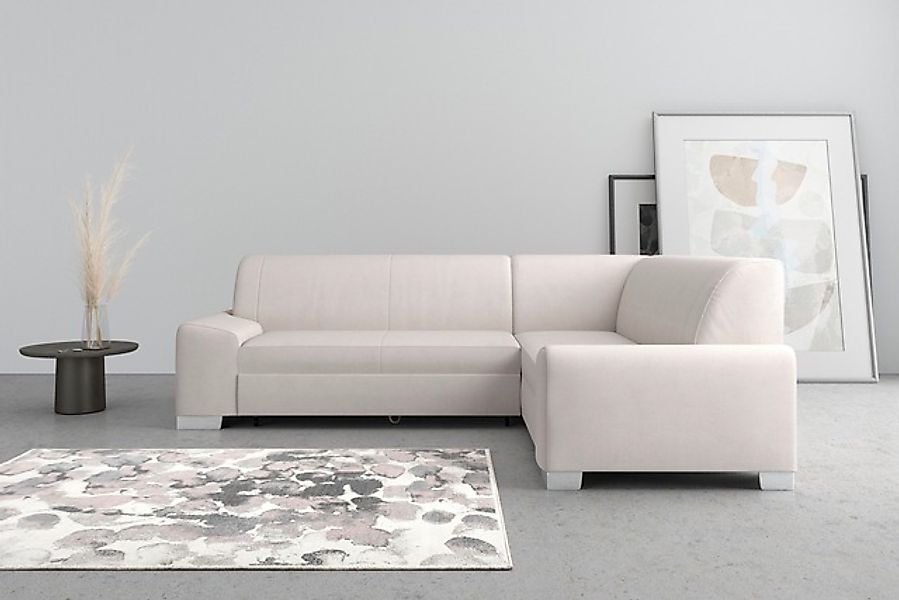 DOMO collection Ecksofa »Anzio in kubischer Formensprache, flache Armlehnen günstig online kaufen