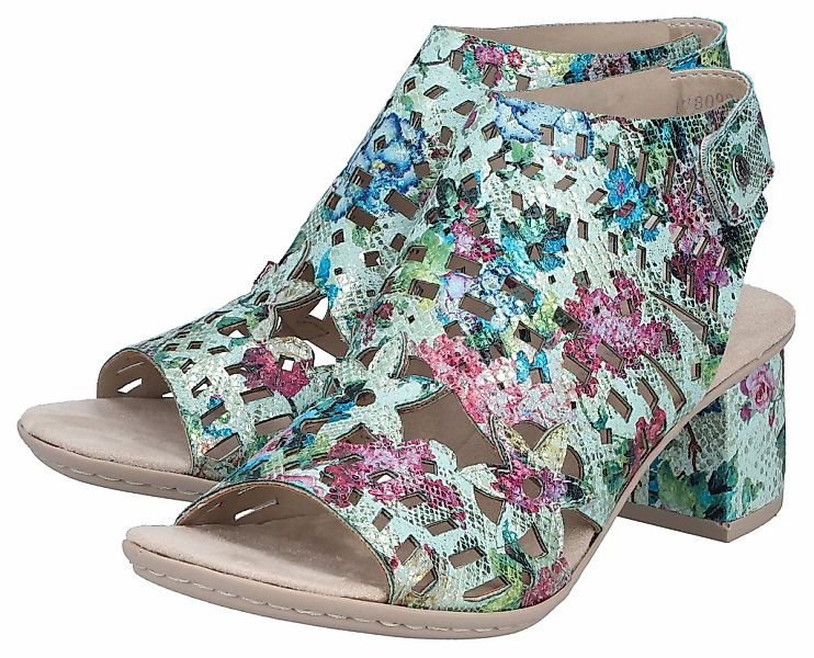 Rieker Sandalette Sommerschuh, Sandale, Blockabsatz, mit modischer Schaftge günstig online kaufen