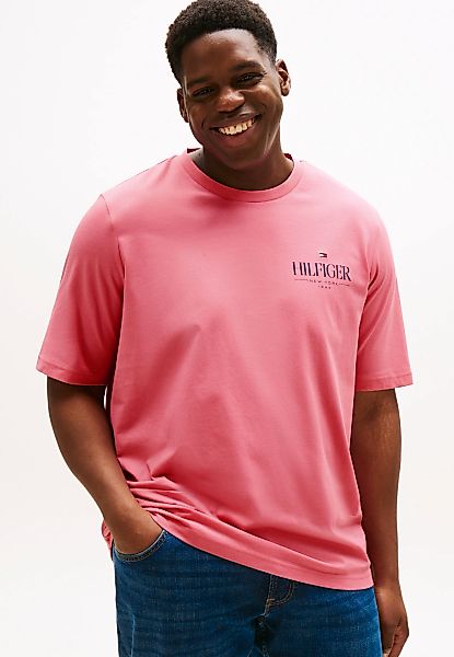 Tommy Hilfiger T-Shirt mit Label-Print Farbe pink Größe: 3XL günstig online kaufen