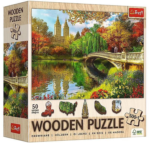 Trefl Puzzle Trefl, Wood Craft, Central Park, 500+1 Teile Holzpuzzle, 501 P günstig online kaufen