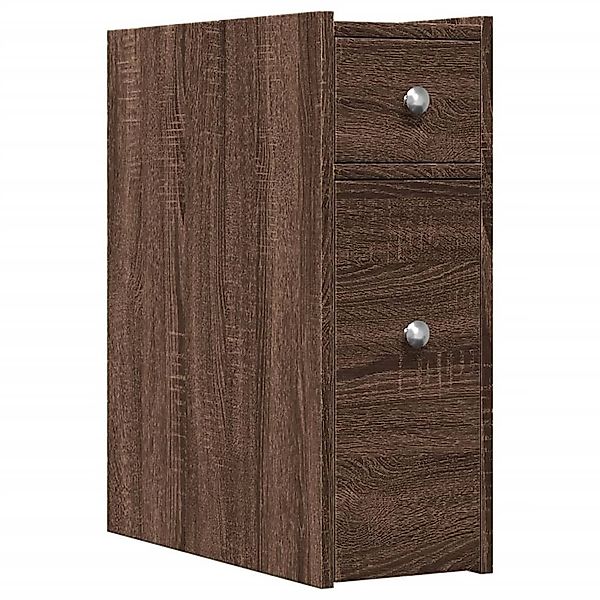 vidaXL Fächerschrank Badschrank Schmal mit Rollen günstig online kaufen