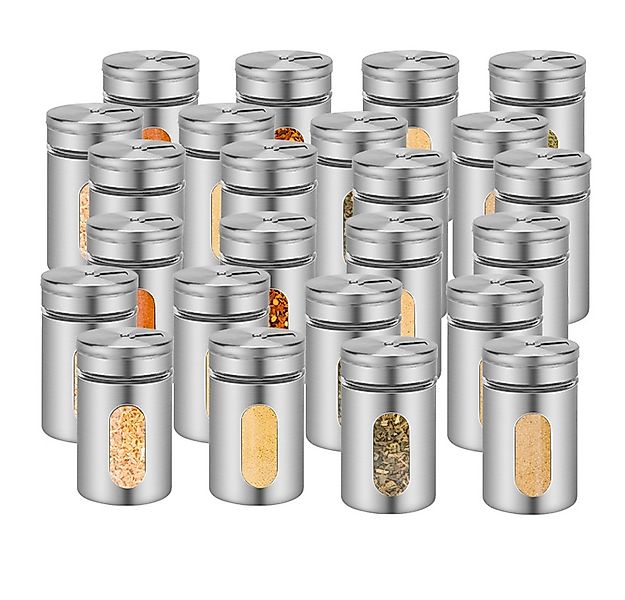 Clanmacy Gewürzständer 12/24er Gewürzglas Set, Glas mit Sichtfenster & 3 -g günstig online kaufen