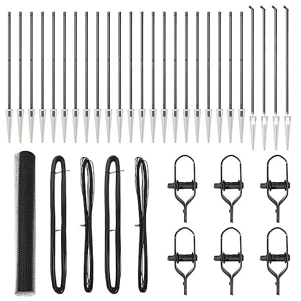 vidaXL Zaunpfosten Grau 50 x 1,2 m 13 mm Gitter Stahl und PVC 3353275 günstig online kaufen